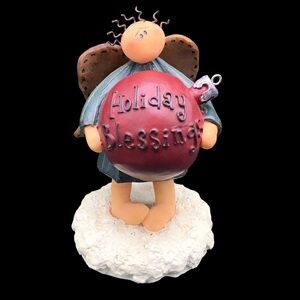 Honey And Me Lisa Liffick Holiday Blessings Angel Figurine Christmas Primitive